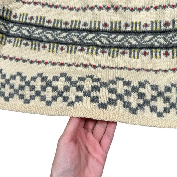 VTG Handmade in Norway Wool Cardigan Nordic Fair Isle Sweater Women's Sz M - Picture 9 of 13